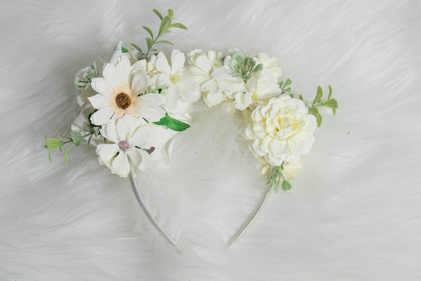 Winters Grace - White Flowers Headband | Handmade Hair Accessory for Magical and Elegant Styles | by Odette Design