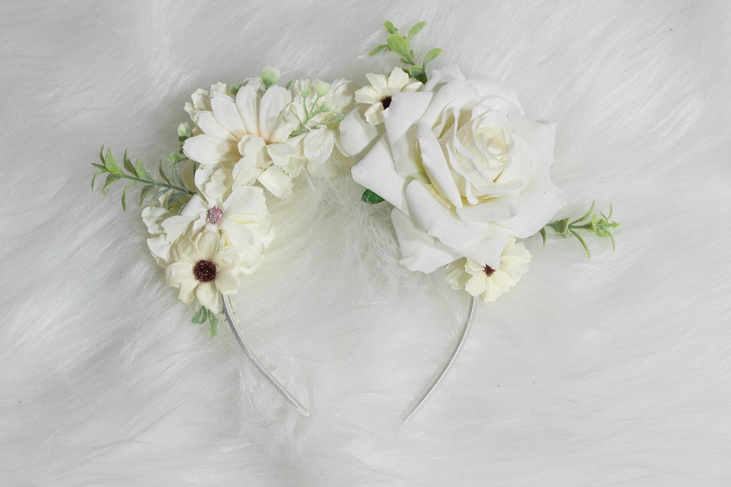 Winters Grace - White Flowers Headband | Handmade Hair Accessory for Magical and Elegant Styles | by Odette Design