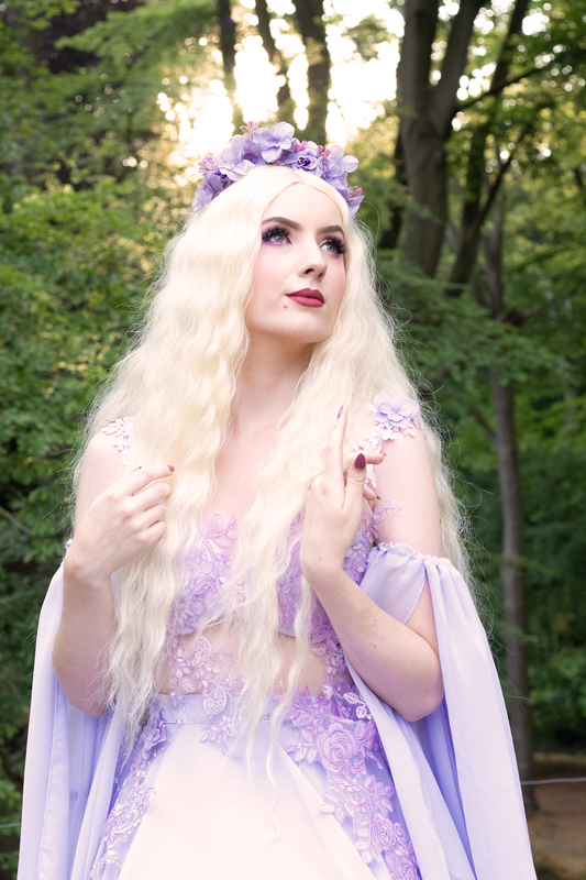 Lavendel kleurige elven jurk